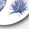 Designart - Abstract Blue Set Of Plant Leaves - Traditional Metal Circle Wall Art